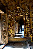 Myanmar - Mandalay, Shwenandaw Kyaung (the Golden Palace) a wonderful example of the Burmese unique teak architecture and wood-carving art. 